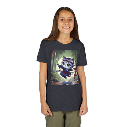 Moonlit Samurai Kitty Youth Short Sleeve Tee