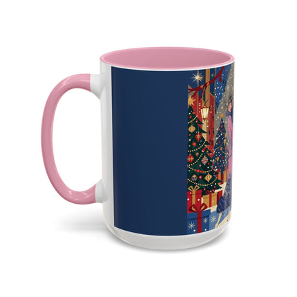 🎩🎄 Christmas Eve Promenade Colorful Mug – Art Deco Holiday Elegance