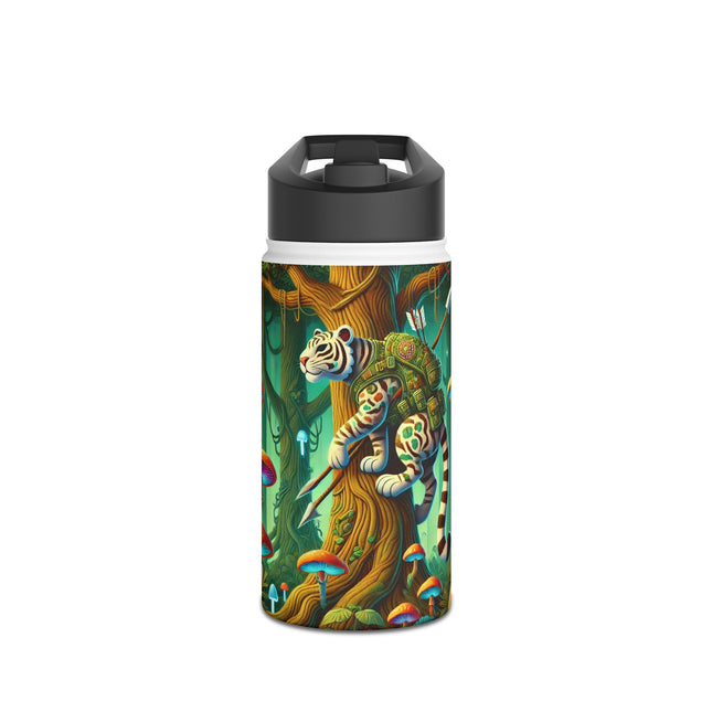 Silent Stripes Stainless Steel Water Bottle, Standard Lid