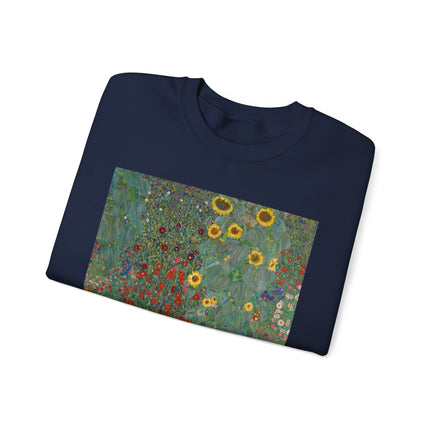 Farm Garden with Sunflowers by Gustav Klimt Heavy Blend™ Crewneck Sweatshirt