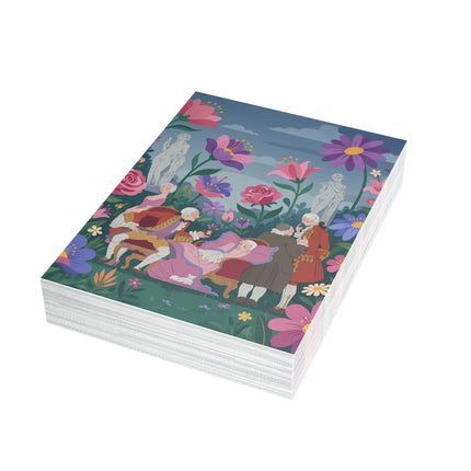 🌸🥂 The Garden Of Courtly Pleasures Greeting Card – Art Deco Rococo Elegance