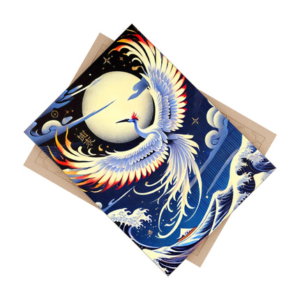 Majestic White Crane Ceramic Tile