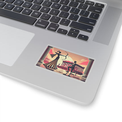 Art Deco Valentine's Romance Kiss-Cut Stickers (4 Sizes)
