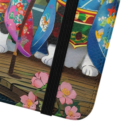🌸🐱 Kimono Kitties Flip Case – Whimsical Elegance & Storybook Charm