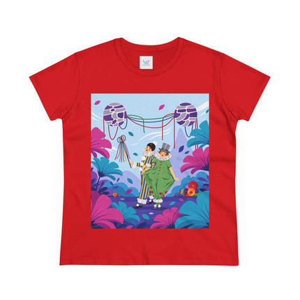 🎭🌸 The Garden Masquerade Cotton Tee – Art Deco Floral Whimsy