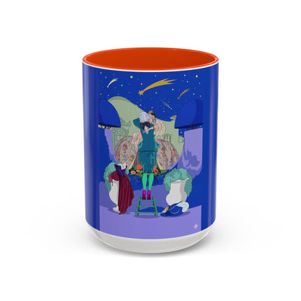 Wishes Beneath the Comet Sky Colorful Mug (11oz, 15oz) – Celestial Magic, Art Deco Elegance & Dreamy Wonder
