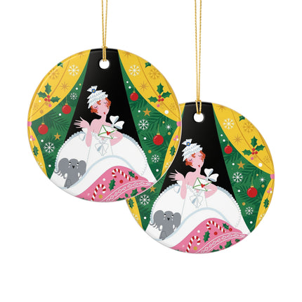 💌🎄 The Christmas Letter Of Holly House Ceramic Ornament – Whimsical Art Deco Holiday Charm
