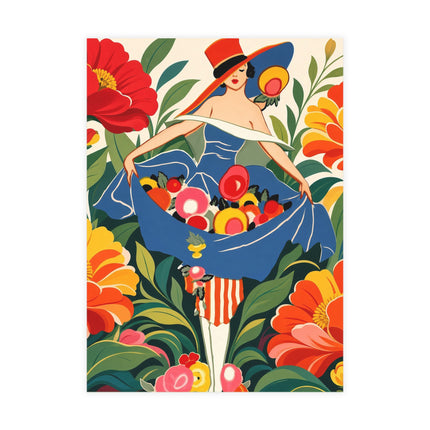 🌺🎩 The Grand Flower Market Postcards With Envelopes – Art Deco Floral Fashion