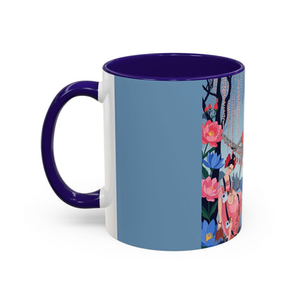 The Ladies Of The Enchanted Hammock Colorful Mugs – Art Deco Whimsical Garden Elegance
