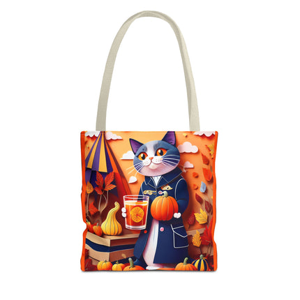 British Shorthair at an Autumn Market Tote Bag (AOP)