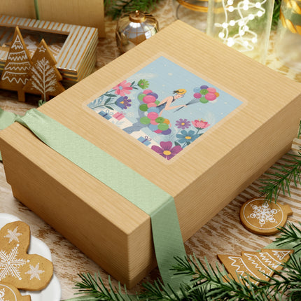 🎈❄️ The Lady Of The Winter Celebration Kiss-Cut Sticker – Art Deco Holiday Fantasy