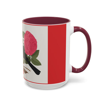 Blackbird & Rose Colorful Mugs – Timeless Elegance & Nature's Harmony