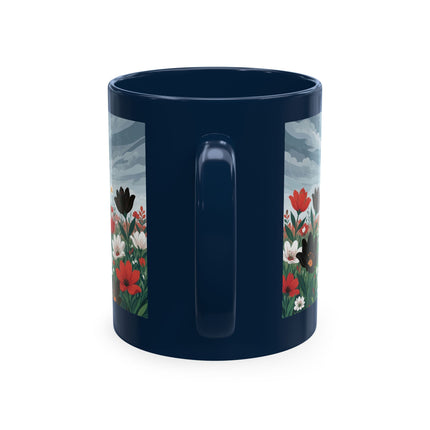 🌺☔ The Lady In The Stormy Flower Garden Ceramic Mug – Art Deco Fashion Elegance