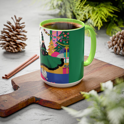 🎄🎁 The Emerald Christmas Belle Colorful Mug – Colorful Holiday Fashion Fantasy