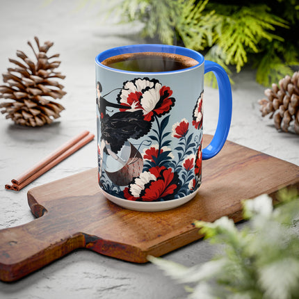 ❤️🌺 The Scarlet Blossom Dancer Colorful Mug – Art Deco Fashion Whimsy
