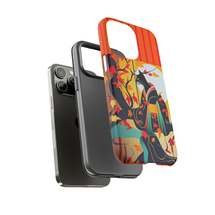 Black Cat in Kimono Phone Cases