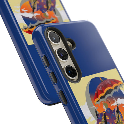Parasol Sunset Geisha Phone Case – Elegant Twilight Grace