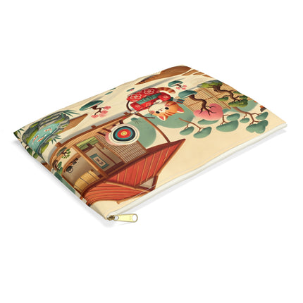 Archer Kitten in the Zen Garden Accessory Pouch – Focus, Whimsy & Zen Balance