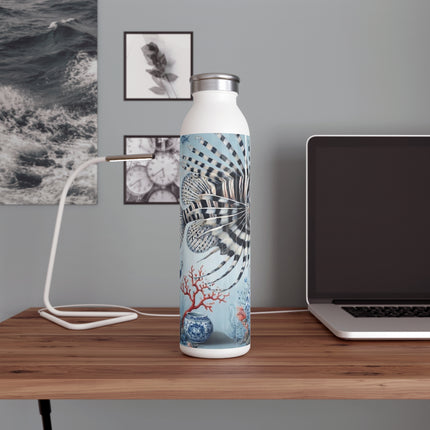 Lionfish & Lantern Slim Water Bottle 20oz – Mystical Ocean & Asian Harmony