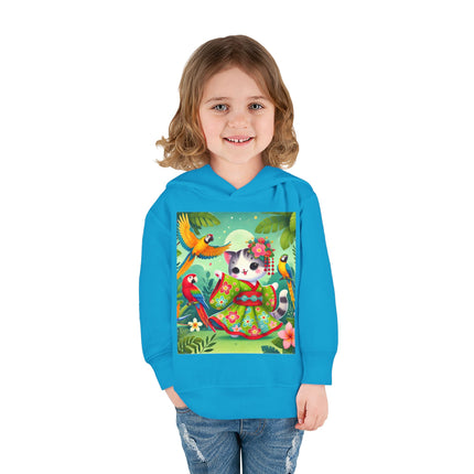 Parrot Dance of the Geisha Kitten Toddler Pullover Fleece Hoodie