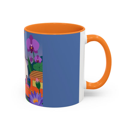 The Lady Of The Lotus Voyage Colorful Mugs – Art Deco Botanical Elegance