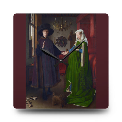 Arnolfini Portrait by Jan Van Eyck Acrylic Wall Clock, Round and Square