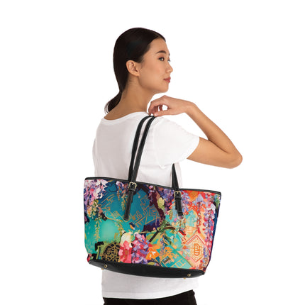 Golden Wisteria Symphony PU Leather Shoulder Bag