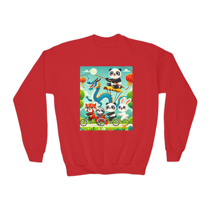 Rolling Along Together Youth Crewneck Sweatshirt – Friendship, Motion & Joyful Adventure
