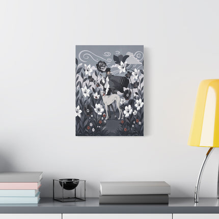 🖤🌸 The Greyhound Floral Promenade Placemat – Art Deco Monochrome Fashion