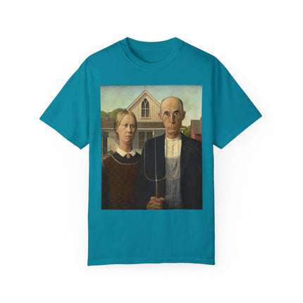 American Gothic by Grant Wood Unisex Garment-Dyed T-shirt