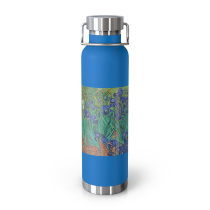 Irises by Vincent Van Gogh Copper Vacuum Insulated Bottle, 22oz