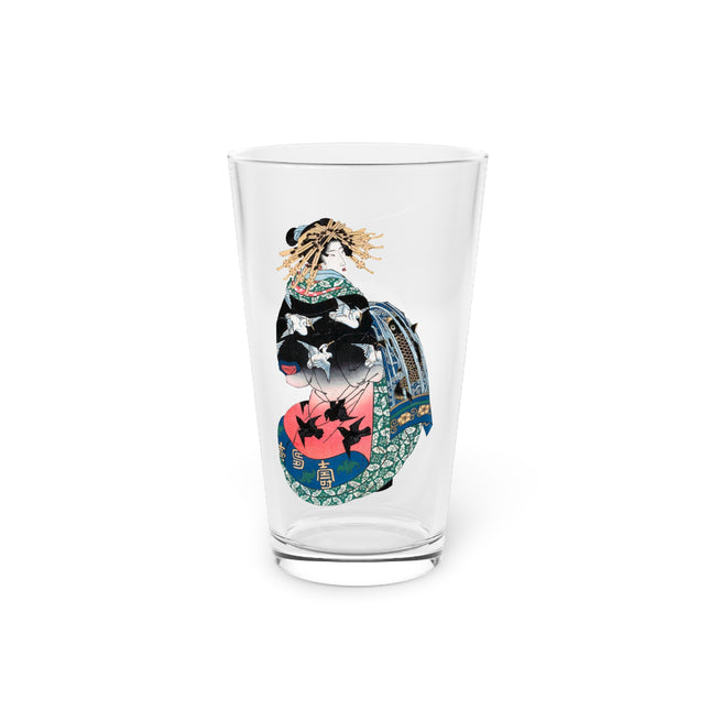Japanese Woman by Keisai Eisen Glass, 16oz