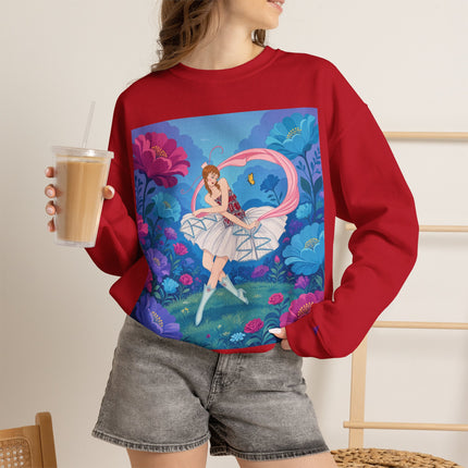 🦋🌸 The Butterfly Garden Ballet Crewneck Sweatshirt – Art Deco Floral Whimsy