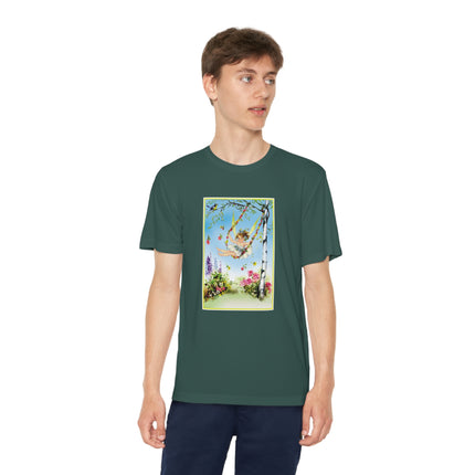 Spring Fairy's Floral Swing Youth Competitor Tee – Garden Magic & Whimsical Adventure