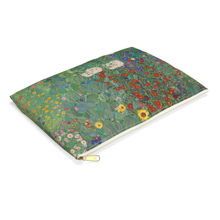 Farm Garden with Sunflowers Accessory Pouch – Gustav Klimt Floral Art Bag
