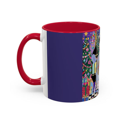 🎄✨ The Lady Of The Christmas Ornament Colorful Mug – Art Deco Holiday Fantasy