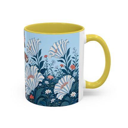 🎨💙 The Enchanted Garden Artist Colorful Mug – Art Deco Floral Whimsy