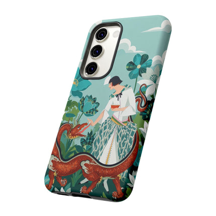 🐉🌿 The Dragon Keeper Phone Case – Art Deco Floral Fantasy