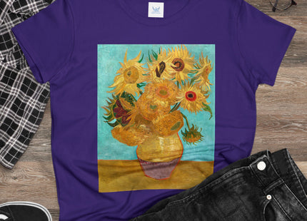 Vase with Twelve Sunflowers by Vincent van Gogh Women's Midweight Cotton Tee