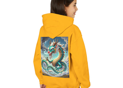Tibetan Dragon in Battle Youth Heavy Blend Hooded Sweatshirt