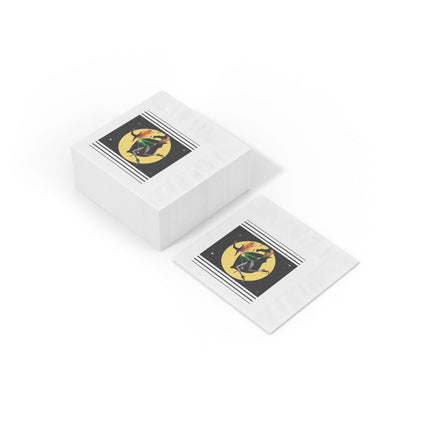 A Witch’s Moonlit Flight White Coined Napkins