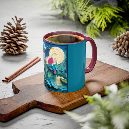 Ethereal Moonlit Lake Colorful Mugs (11oz, 15oz)