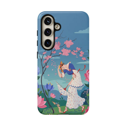 🌸☂️ The Lady Of The Falling Blossoms Phone Case – Art Deco Garden Whimsy