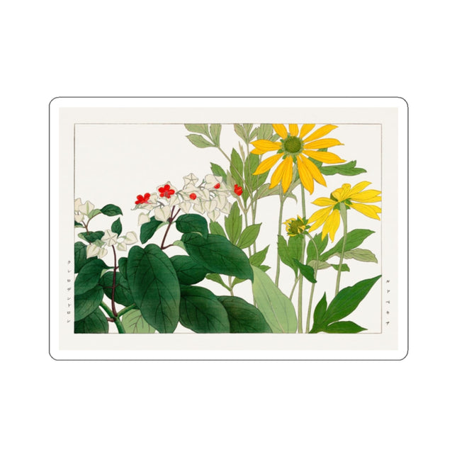 Clerodendrum & Rudbeckia by Tanigami Kônan Kiss-Cut Stickers (4 Sizes)
