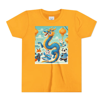 Blue & Gold Dragon Festival Parade Youth Short Sleeve Tee