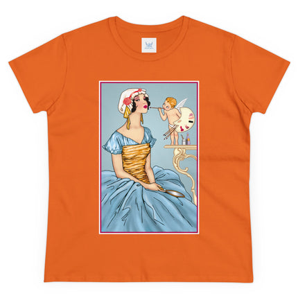 The Enchanting Painter: A Fairy's Artistic Touch Ceramic Women's Midweight Cotton Tee