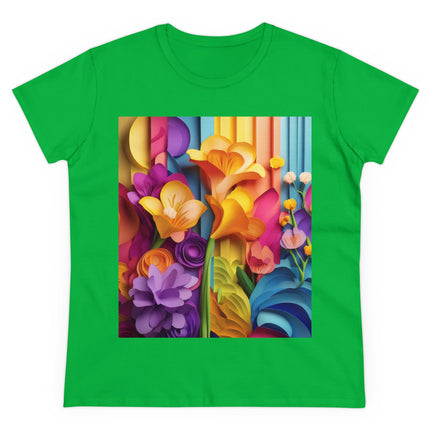The Graceful Freesia Women's Midweight Cotton Tee