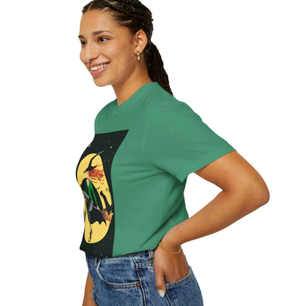 A Witch’s Moonlit Flight Unisex Garment-Dyed T-shirt