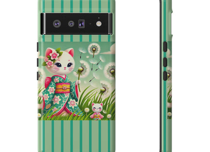 Geisha Kitten and the Dandelion Phone Cases