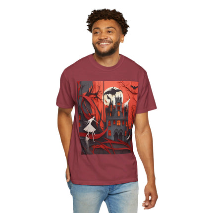 Halloween Night Scene Unisex Garment-Dyed T-shirt